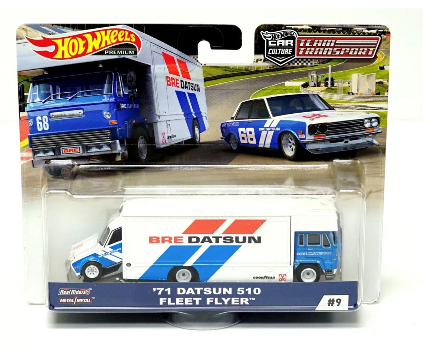 Hot Wheels Team Transport Mix C #9 '71 Datsun 510 & Fleet Flyer "Bre Datsun"