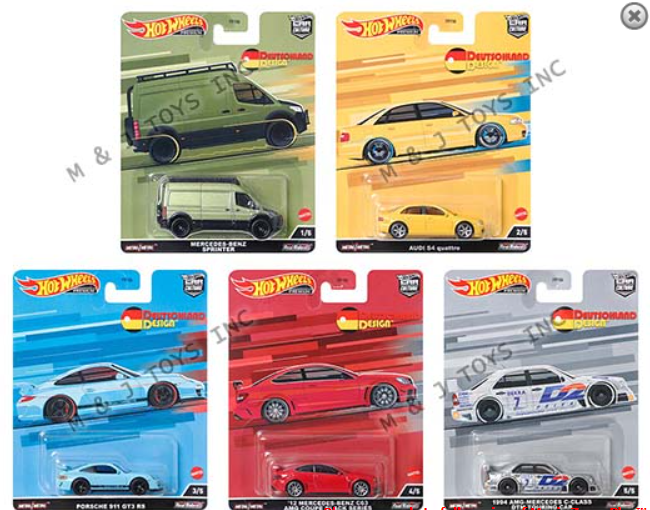 Hot Wheels 1:64 Car Culture 2022 K Case Deutschland Set of 5