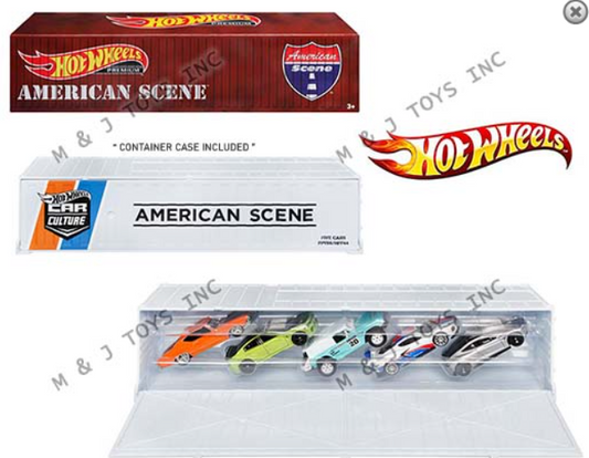 Hot Wheels 1:64 Car Culture Container American Scene Container Bundle 5 Cars set 1 2022