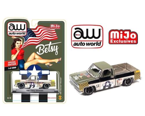 Auto World Mijo 1980 Chevrolet Silverado Pickup Chrome Pinup Girl Betsy 1/64