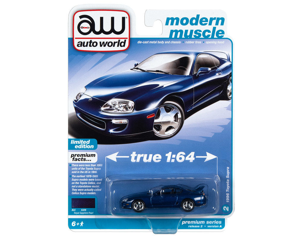 Auto World 1:64 Premium 1996 Toyota Supra Royal Sapphire Pearl