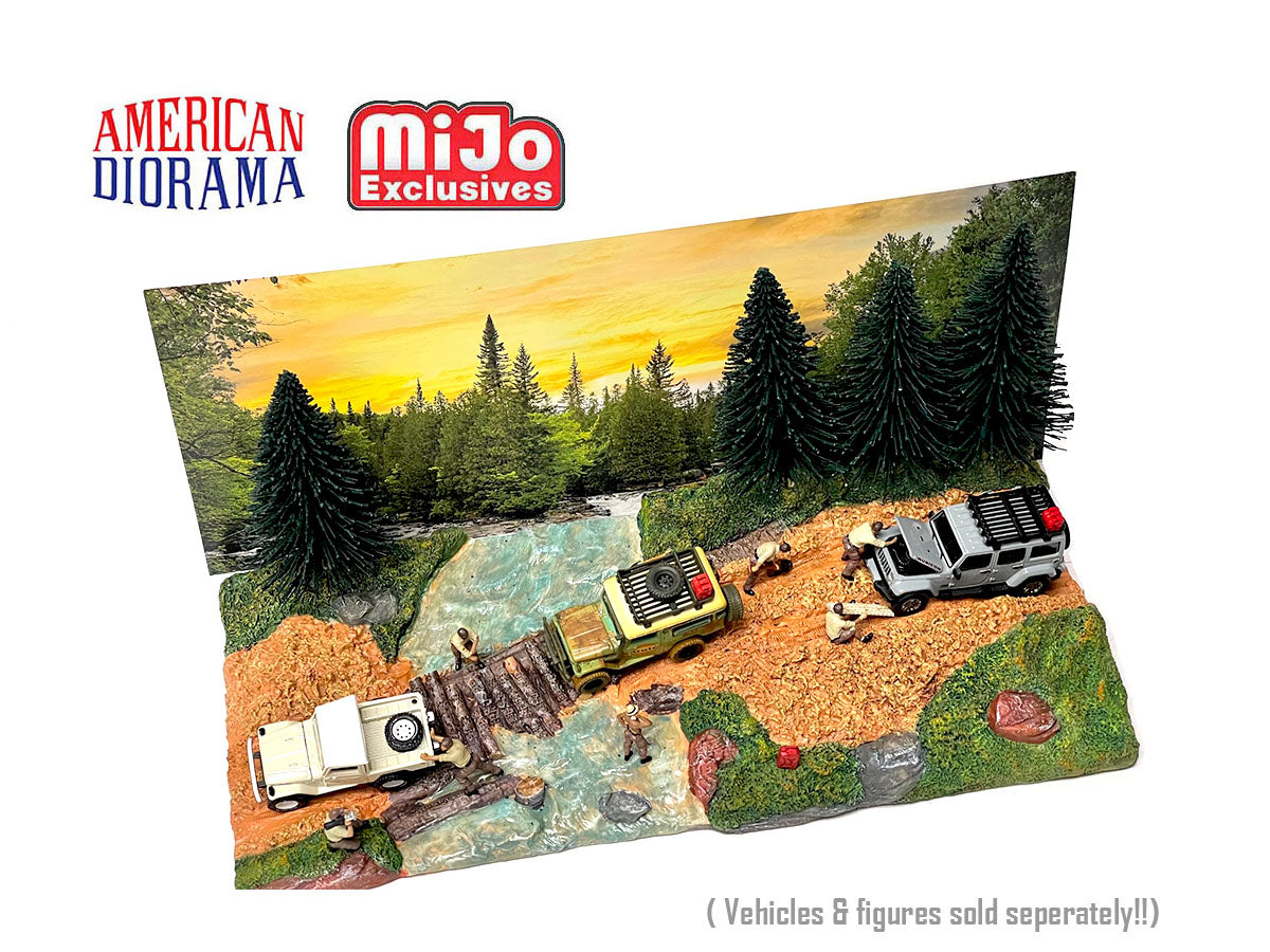 American Diorama 1:64 Mijo Exclusives Overland Off Road Diorama ( 12.5″ L x 5.25″ W x 6″ H)
