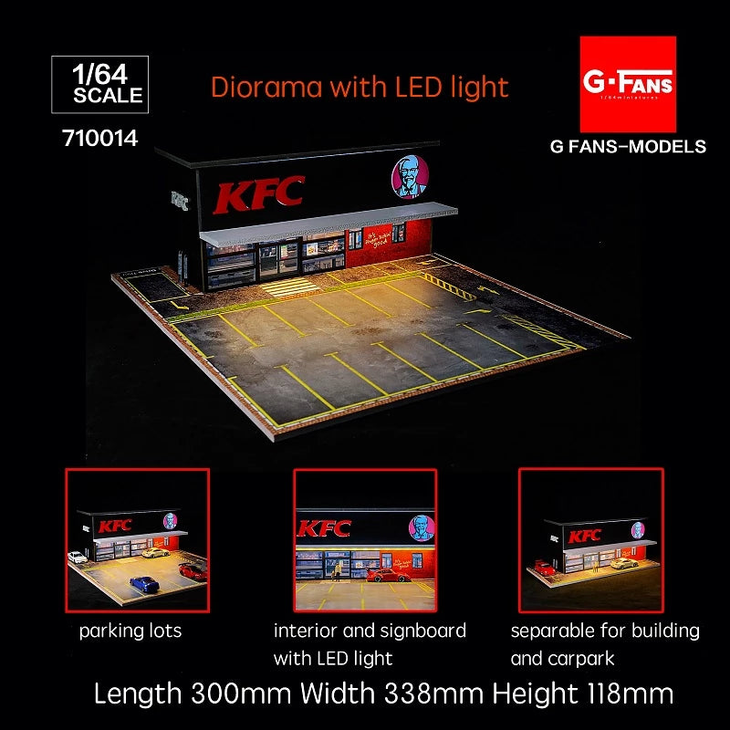 (Preorder) G-Fans KFC Diorama Building (car models and figures NOT included)