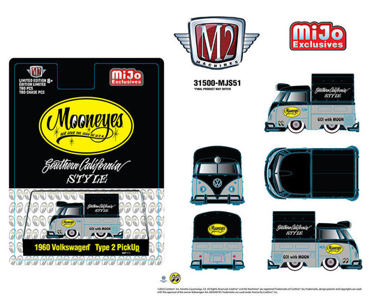 M2 Machines 1:64 Mijo Exclusives 1960 Custom Volkswagen Short Pickup with Canvas Cover Mooneye’s Limited Edition