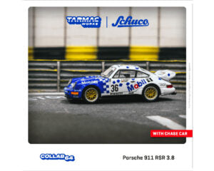 (Preorder) Tarmac Works 1:64 Porsche 911 RSR 3.8 24h of SPA 1993 #36 Winner – White – Collab64