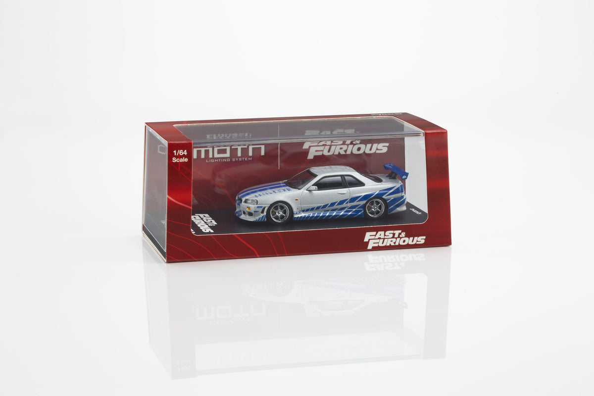 (Preorder) Kyosho 1:64 Nissan Skyline GT-R (R34) Fast & Furious with LED