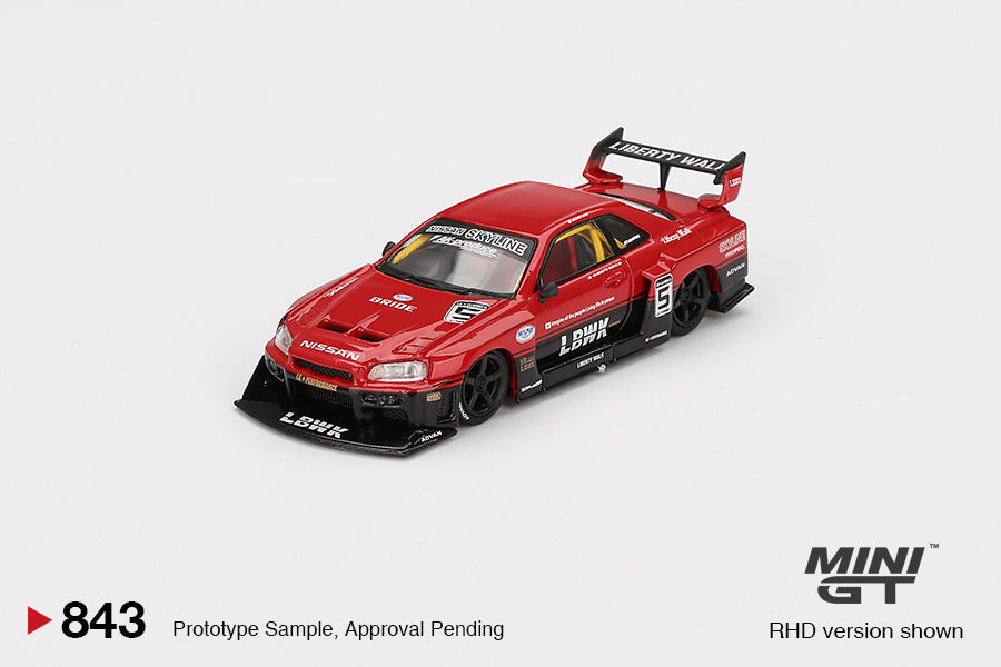 (Preorder) Mini GT 1:64 Nissan LB-ER34 Super Silhouette SKYLINE Red/Black - MGT00843