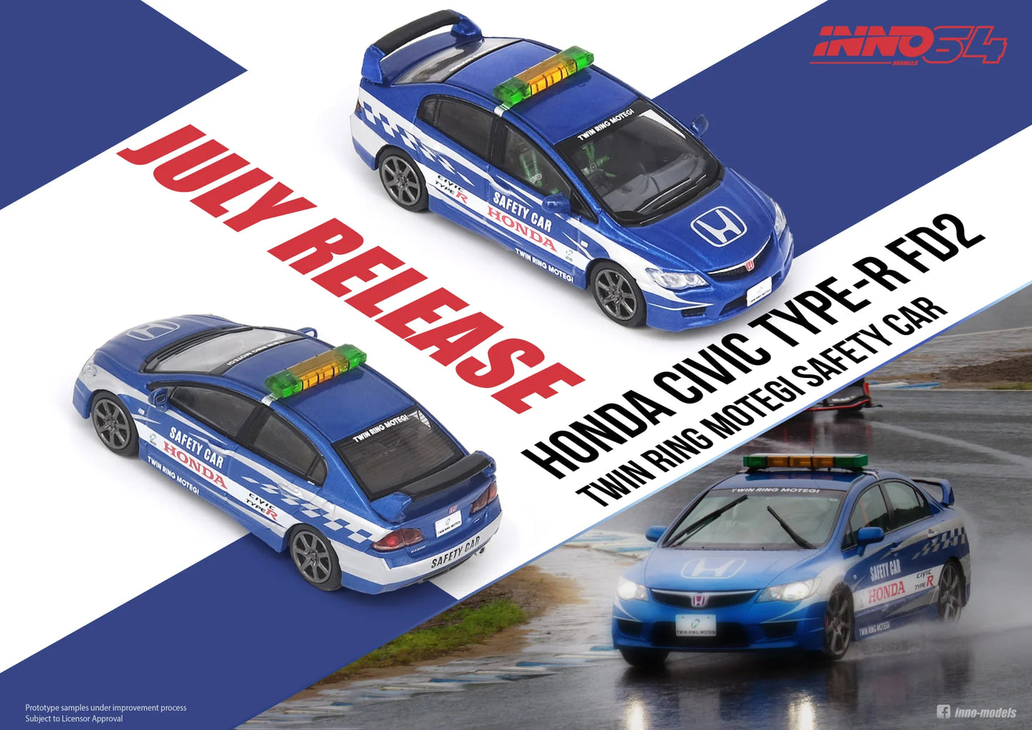 1:64 INNO64  Honda Civic Type-R Twin Ring Motegi Safety Car 2014