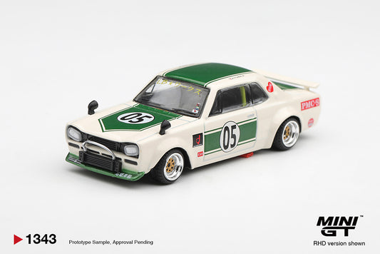 (Preorder) Mini GT 1:64 Nissan Skyline LB-WORKS "HAKOSUKA" White / Green - MGT01343