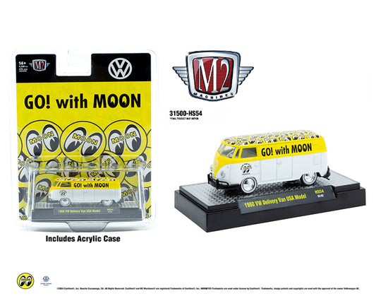 M2 Machines 1:64 1960 Volkswagen Delivery van USA Model Mooneye’s – White- Hobby Exclusive