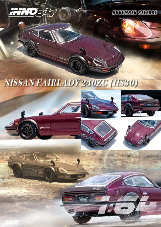 1:64 INNO64 NISSAN FAIRLADY 240ZG (HS30) MAROON