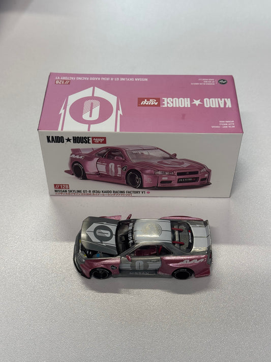 Kaido House x Mini GT 1:64 Nissan Skyline GT-R (R34) Kaido Racing Factory V1