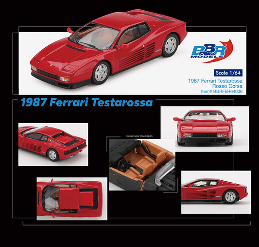 (Preorder) 1987 Ferrari Testarossa Rosso Corsa