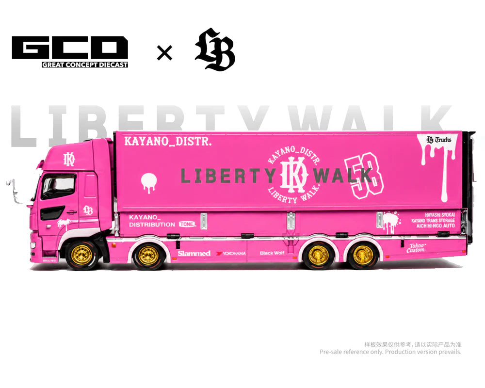 (Preorder) GCD 1:64 Hino700 LBWK - Pink