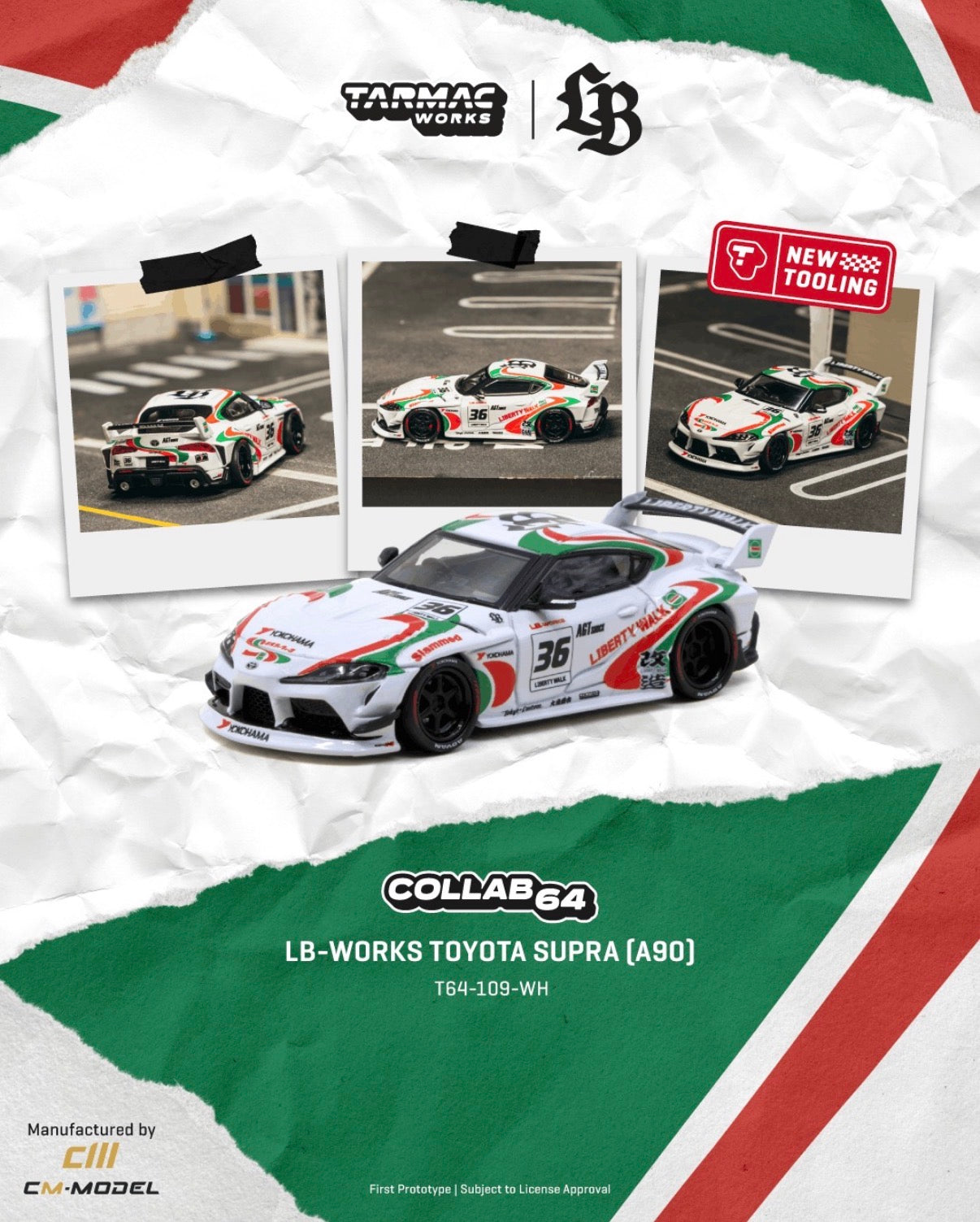 (Preorder) Tarmac 1:64 LB-WORKS TOYOTA SUPRA (A90) White