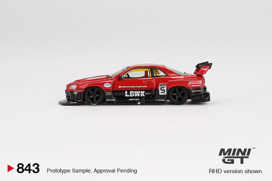 (Preorder) Mini GT 1:64 Nissan LB-ER34 Super Silhouette SKYLINE Red/Black - MGT00843