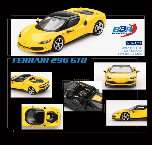 1:64 Ferrari 296 GTB -- Giallo Modena (Yellow) -- BBR