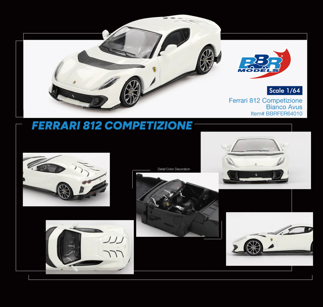 (preorder) 1:64 BBR Ferrari 812 Competizione Bianc