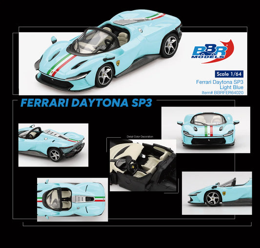 1:64 Ferrari Daytona SP3 -- Light Blue -- BBR