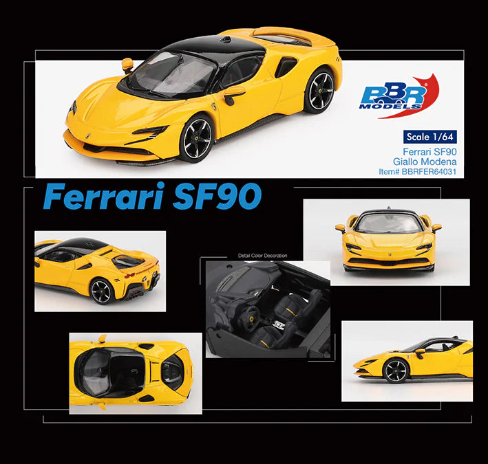 (Preorder) BBR 1:64 Ferrari SF90 -- Giallo Modena (Yellow)