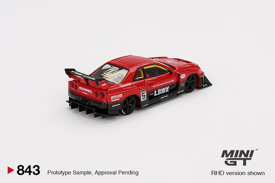(Preorder) Mini GT 1:64 Nissan LB-ER34 Super Silhouette SKYLINE Red/Black - MGT00843