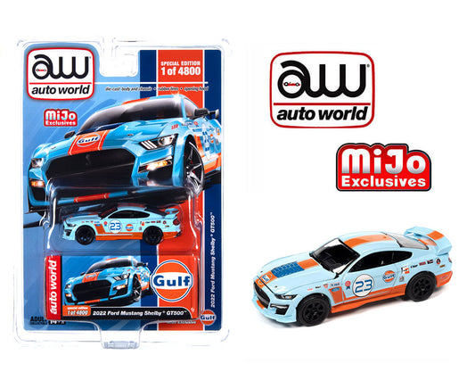 Auto World 1:64 2022 Ford Mustang Shelby GT500 GULF Limited 4,800 Pieces – Mijo Exclusives