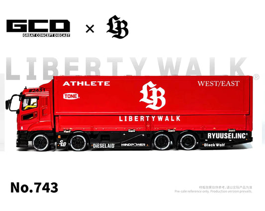 (Preorder) GCD 1:64 LBWK Mitsubishi Fuso Super Great Super Silhouette -Red - Special Edition