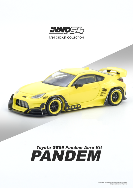 (Preorder) INNO64 1:64 TOYOTA GR86 "PANDEM" Yellow