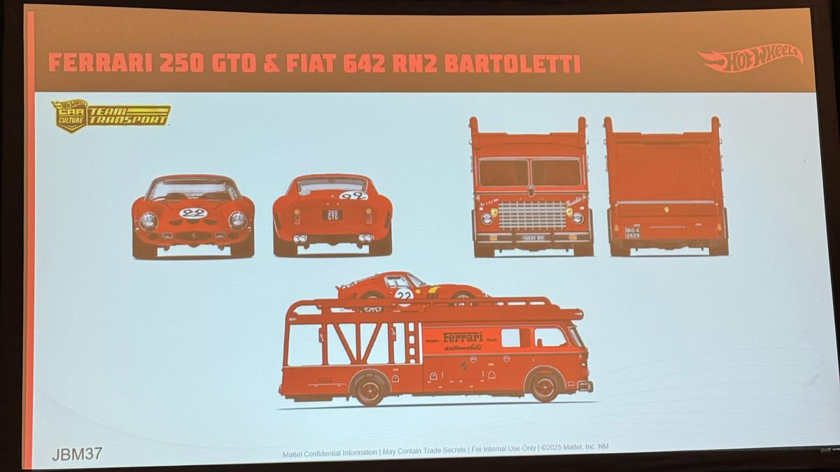 FERRARI 250 GTO  FIAT 64Z RN2 BARTOLETTI  HOT WHEELS CAR CULTURE TEAM TRANSPORT