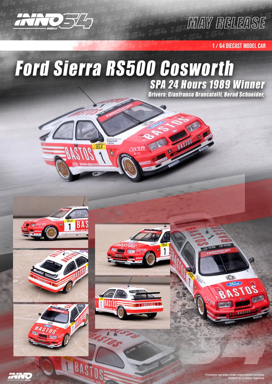 INNO64 1:64 FORD SIERRA RS500 COSWORTH #1 "SPA 24 HOURS 1989 WINNER"