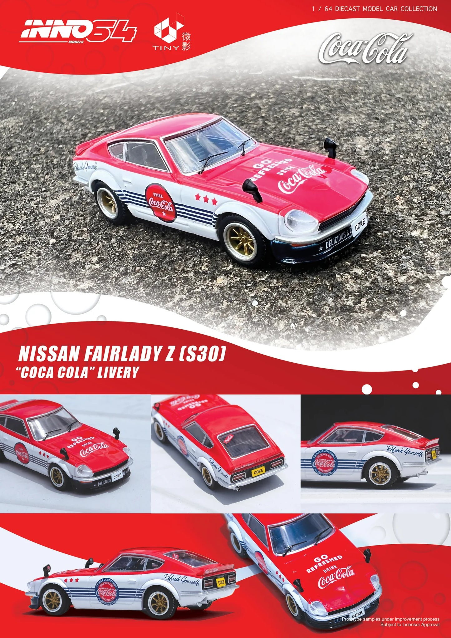 INNO64 1:64 Nissan Fairlady Z (S30) - Coca Cola Livery