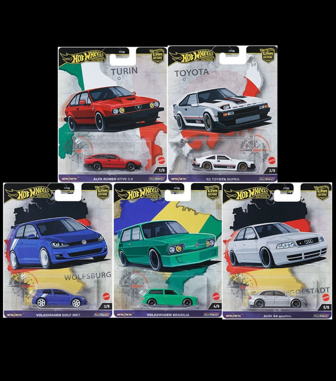 Hot Wheels 1:64 Car Culture 2024 World Tour Set of 5