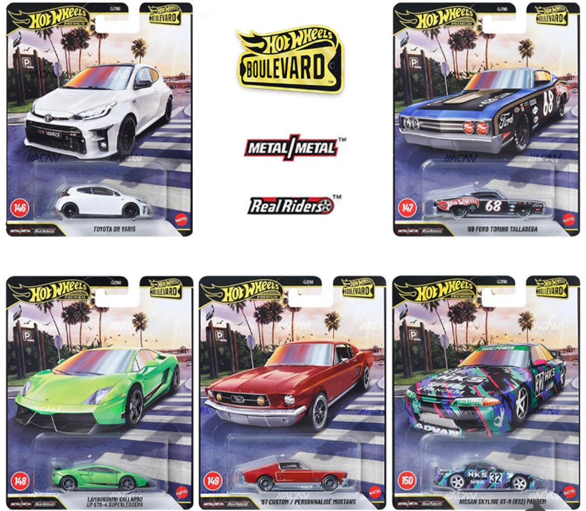 Hot Wheels Boulevard #146-150 Set of 5