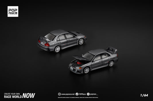 (Preorder) Pop Race 1:64 MITSUBISHI LANCER EVOLUTION IV DARK GREY
