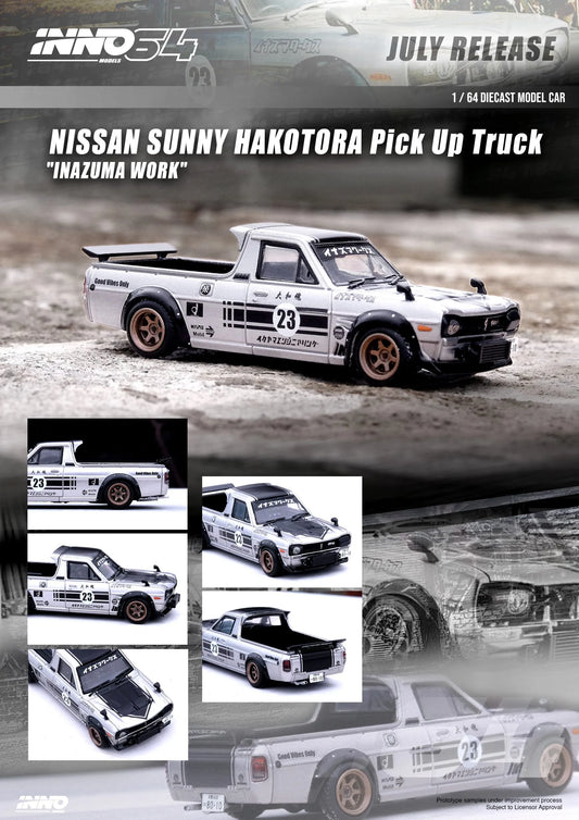 INNO64 1:64 NISSAN SUNNY HAKOTORA Pick Up Truck “INAZUMA WORK”