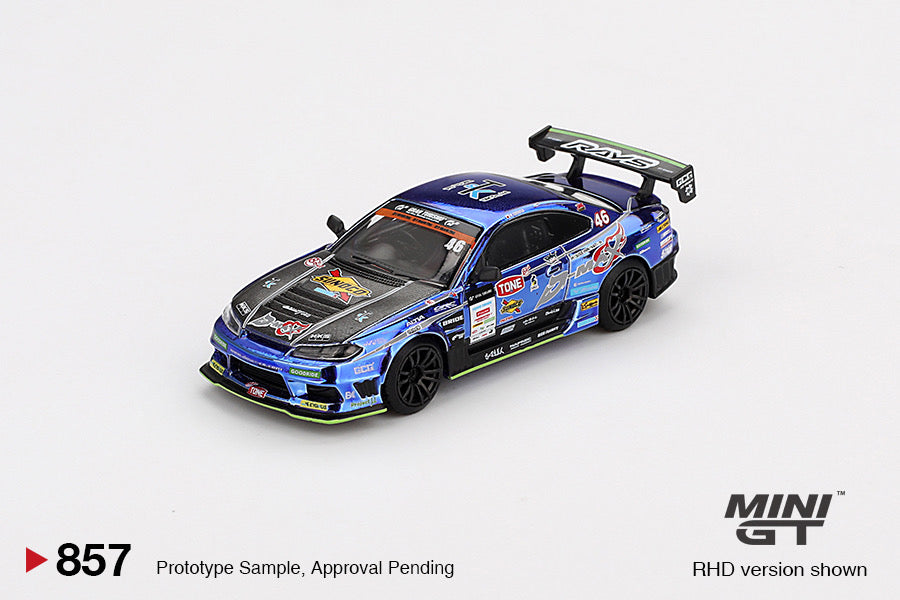 (Preorder) Mini GT 1:64 Nissan Silvia (S15) D-MAX  #46  D-MAX Racing 2023 D1 Grand Prix / D1 Blister Packaging