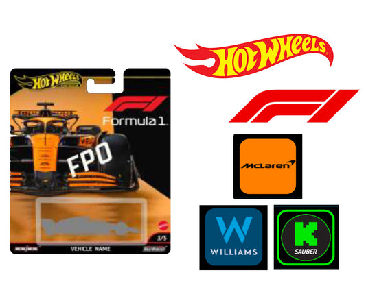(Preorder) Hot Wheels 1:64 F1 Racing Premium G Assortment – Team McLaren, Williams, KICK