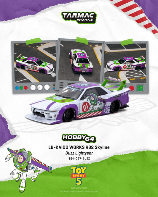 (Preorder) Tarmac 1:64 - Kaido Works Nissan R32 Skyline Buzz Lightyear
