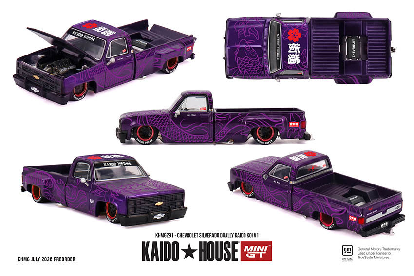 (Preorder) Kaido House x Mini GT 1:64 Chevrolet Silverado Dually KAIDO Koi V1 - KHMG291