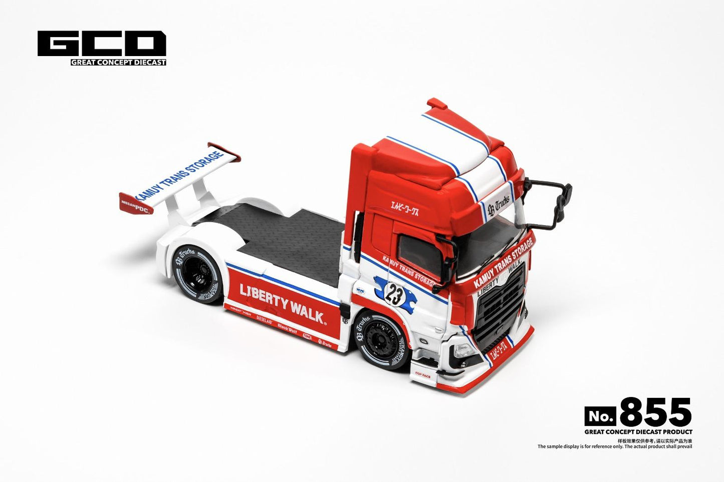 (Preorder) GCD 1:64 LBWK × UD Dual License LB-Trucks Quon Head LB License • Real-Car Livery, Red/White