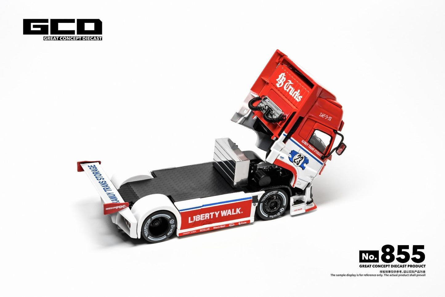 (Preorder) GCD 1:64 LBWK × UD Dual License LB-Trucks Quon Head LB License • Real-Car Livery, Red/White