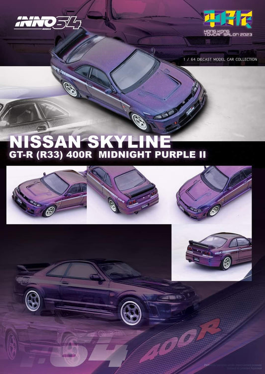 INNO64 1:64 Nissan Skyline GT-R (R33) Nismo 400R Midnight Purple II Hong Kong Toycar Salon 2023
