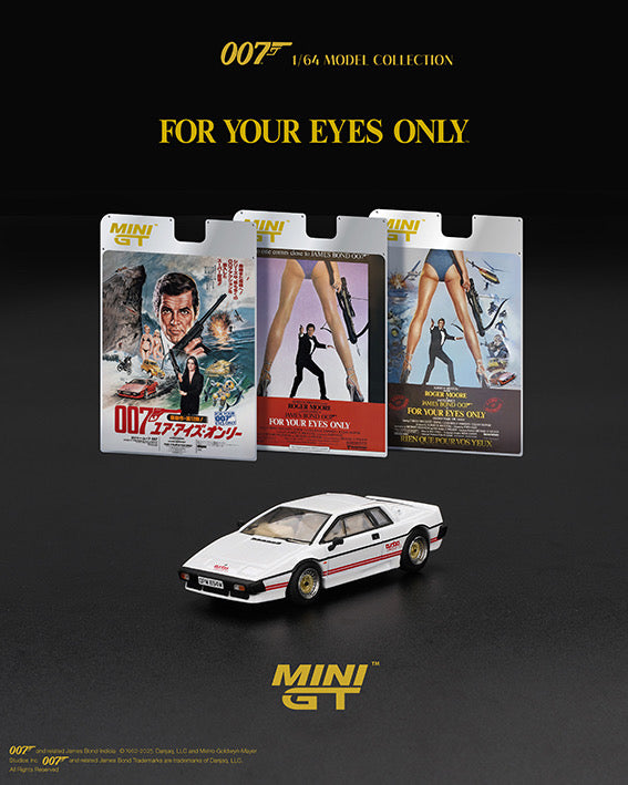(Preorder) Mini GT 1:64 Lotus Esprit Turbo White "For Your Eyes Only"  /  English Blister Packaging
