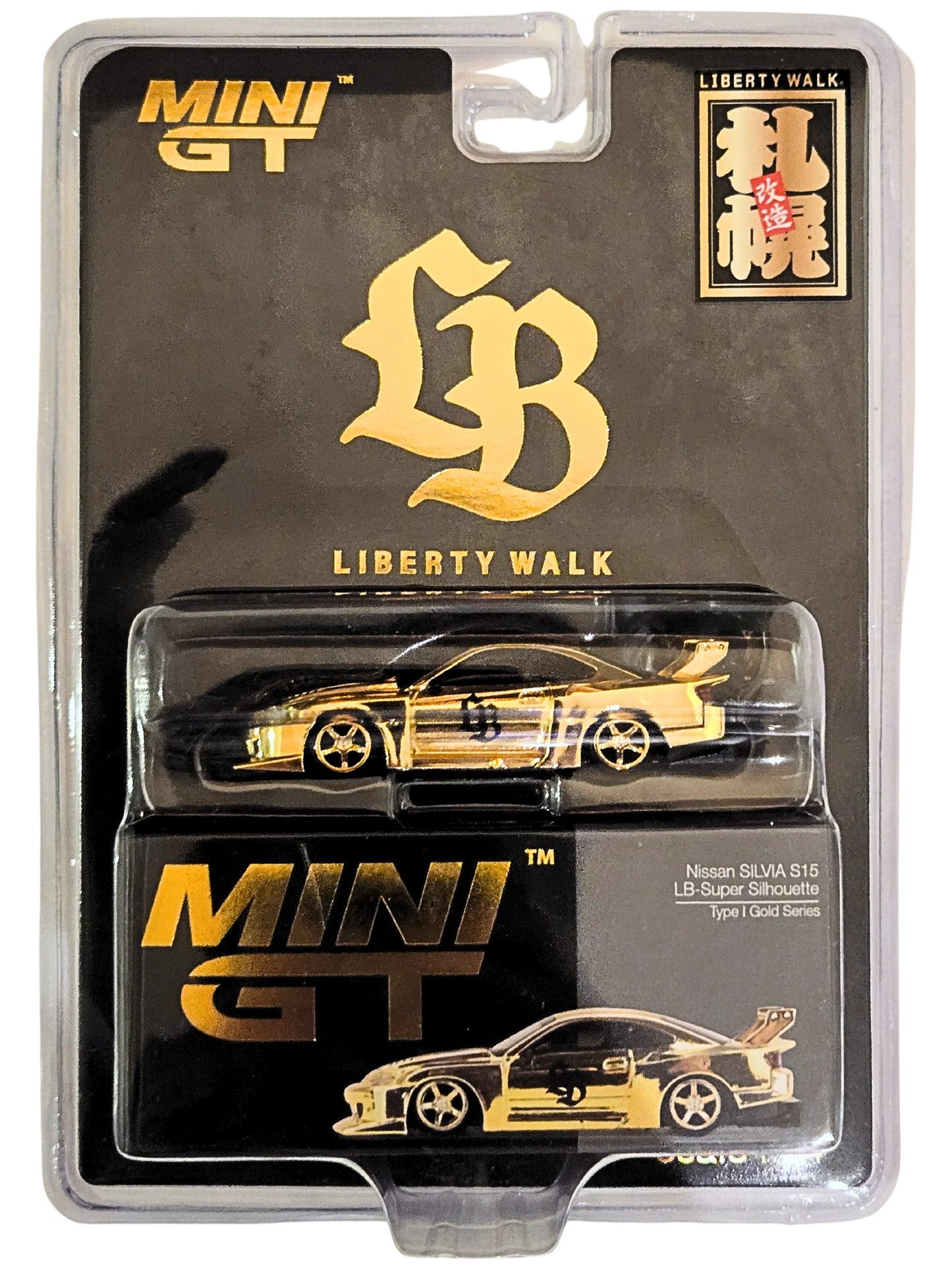 Mini GT 1:64 LB-Super Silhouette Nissan Silvia S15 Type 1 Sapporo Gold LBWK