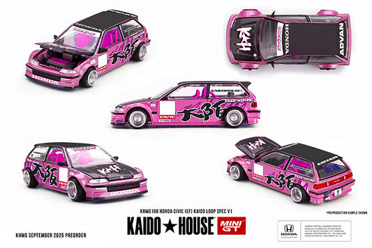 (Preorder) Kaido House x Mini GT 1:64 Honda Civic (EF) Kaido Loop Spec V1 - KHMG198