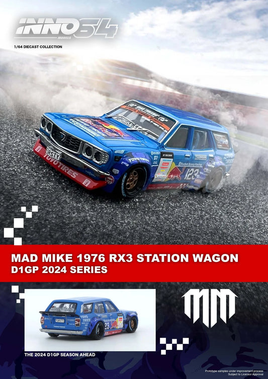 INNO64 1:64 Mad Mike 1976 Mazda RX3 Station Wagon D1GP Series 2024