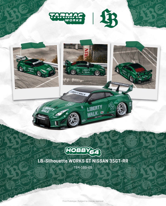(Preorder) Tarmac Works 1:64 Hobby64 LB-Silhouette WORKS GT NISSAN 35GT-RR Emerald green