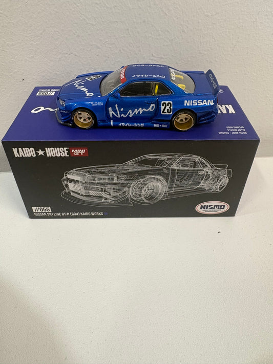 Kaido House x Mini GT 1:64  Nissan Skyline GT-R (R34) Kaido Works- Chase Car