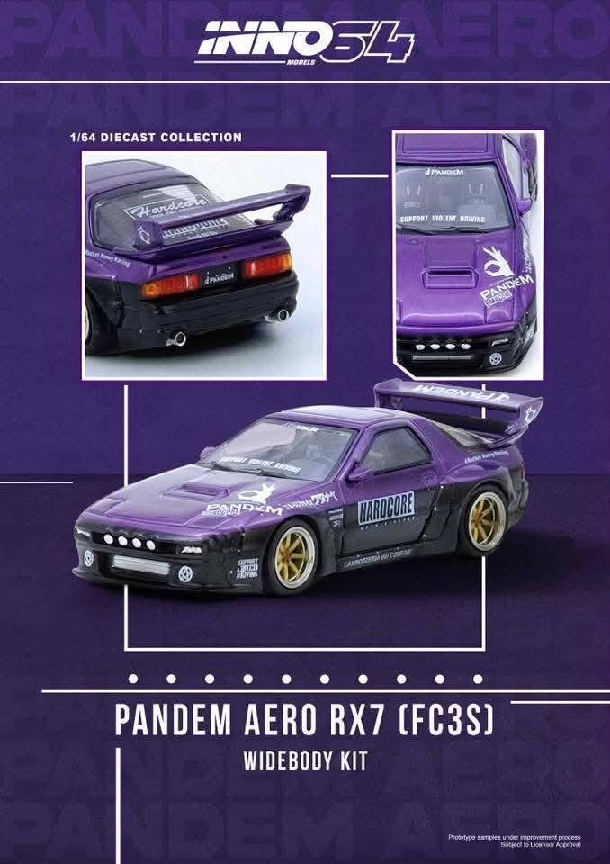 (Preorder) INNO64 1:64 Mazda RX7 (FC3S) "PANDEM ROCKET BUNNY" Purple