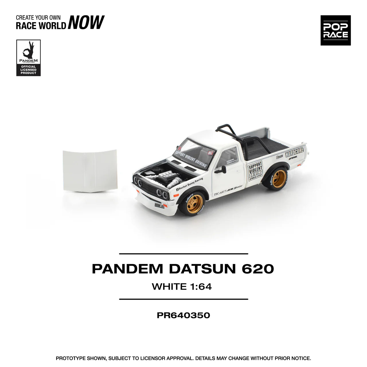 (Preorder) Pop Race 1:64 Pandem Datsun 620 White